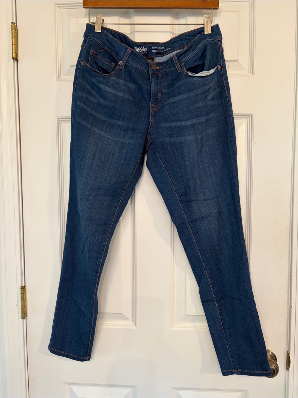 Mossimo Womens Dark Blue mid rise skinny Denim Jeans